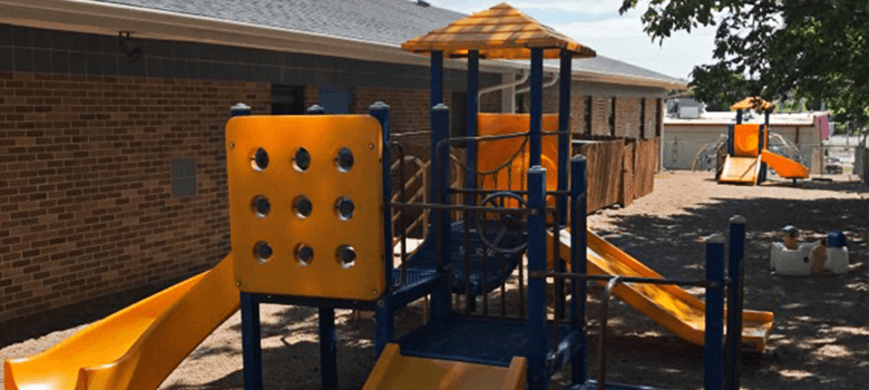 Outdoor playground at the Blondo center
